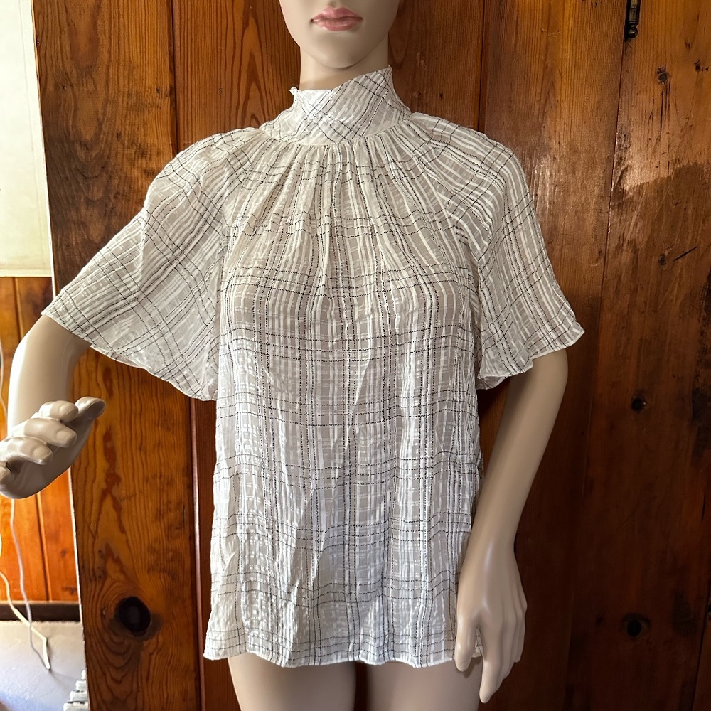 Rebecca Taylor Silk Tie-Neck Blouse - Size 4